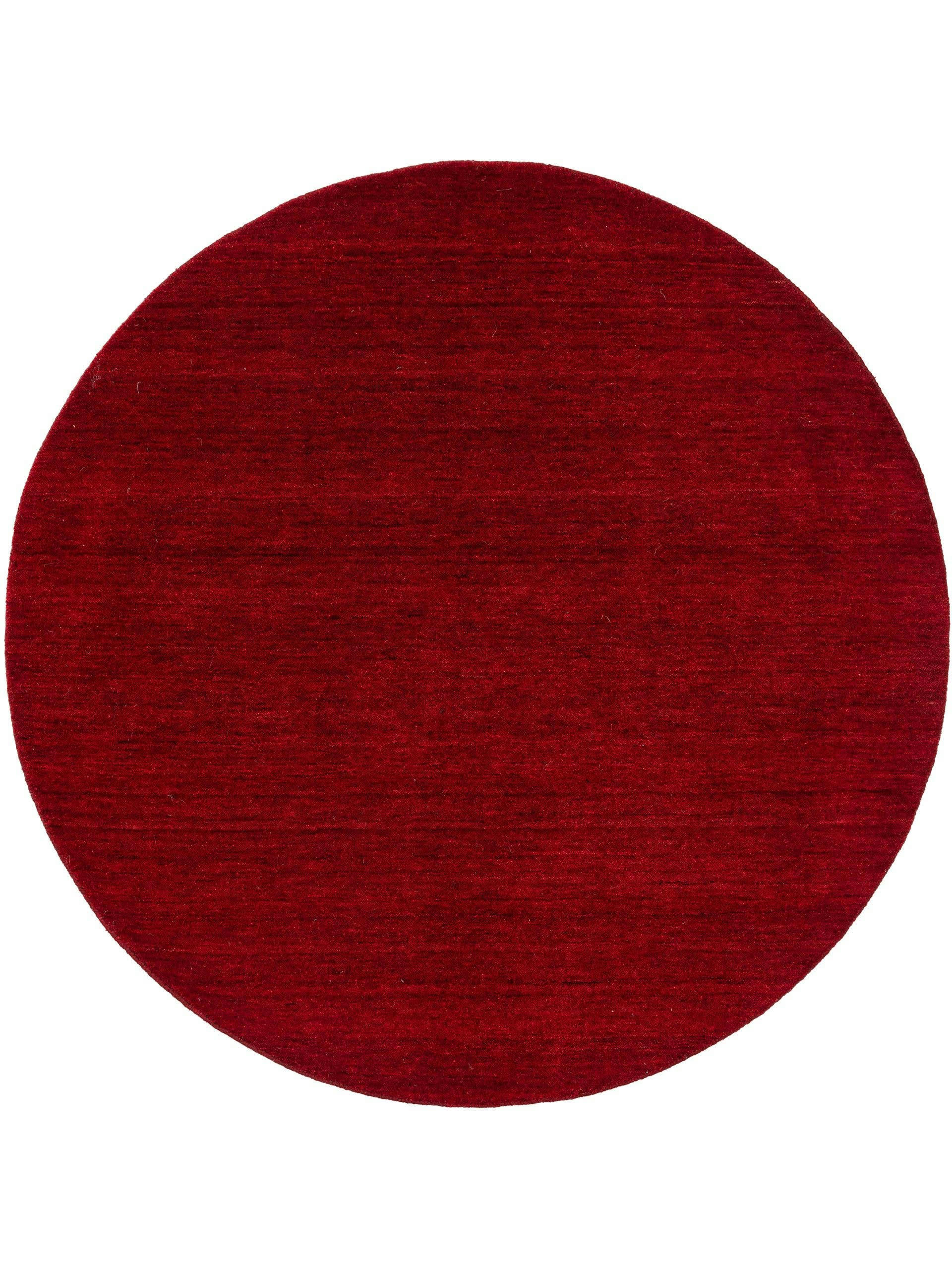 JAMAL - Tapis en laine rond rouge D 120