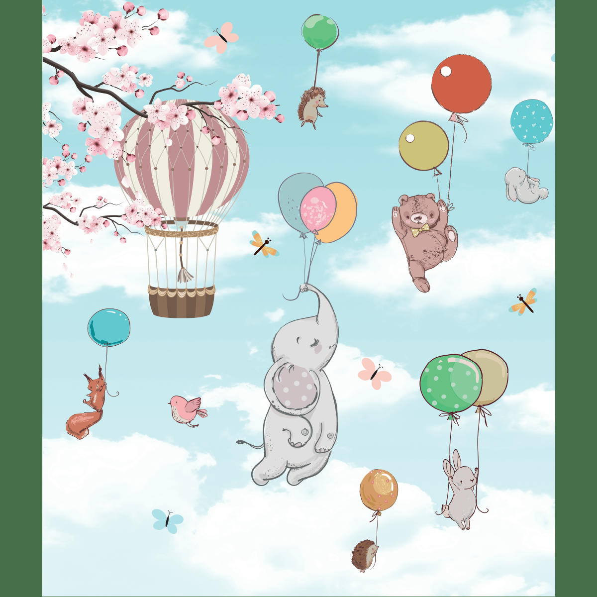 - Papier Peint animaux dans les airs 280x240cm