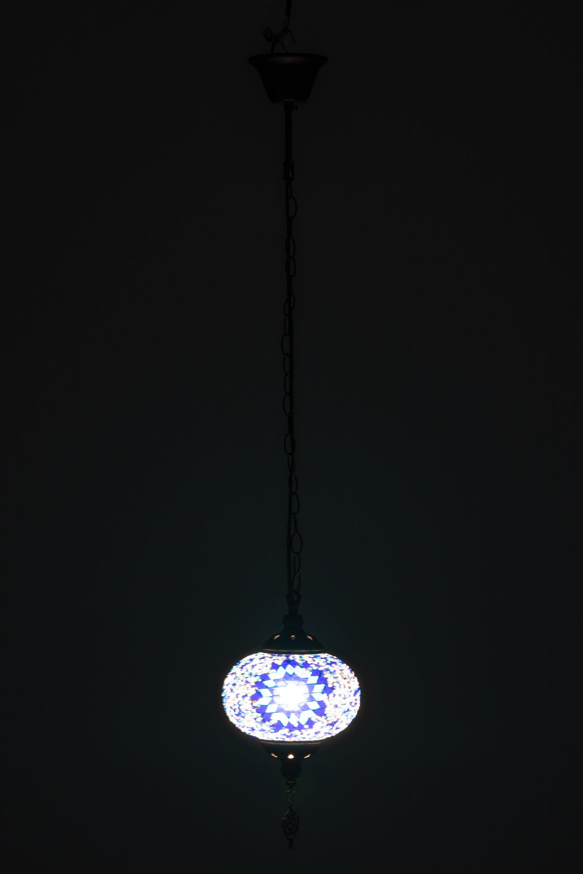 J-Line hanglamp Mozaiek - glas/metaal - blauw - small
