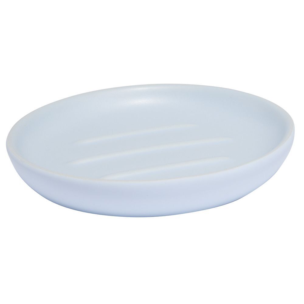 Porte-savon rond céramique bleu Ø10xH2cm