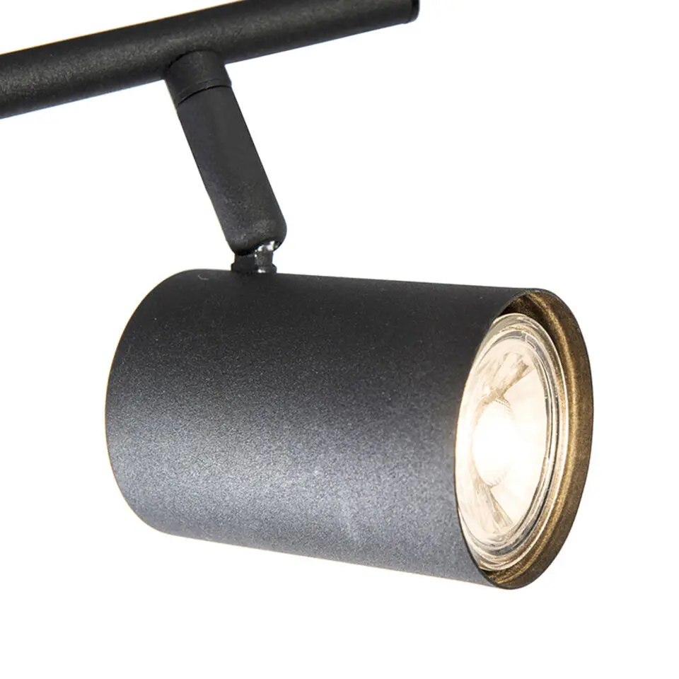 Qazqa verstelbare plafondspot jeana zwart gu10