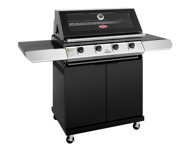 BeefEater 1200 Series - 4 Burner Black Enamel BBQ With Side Burner