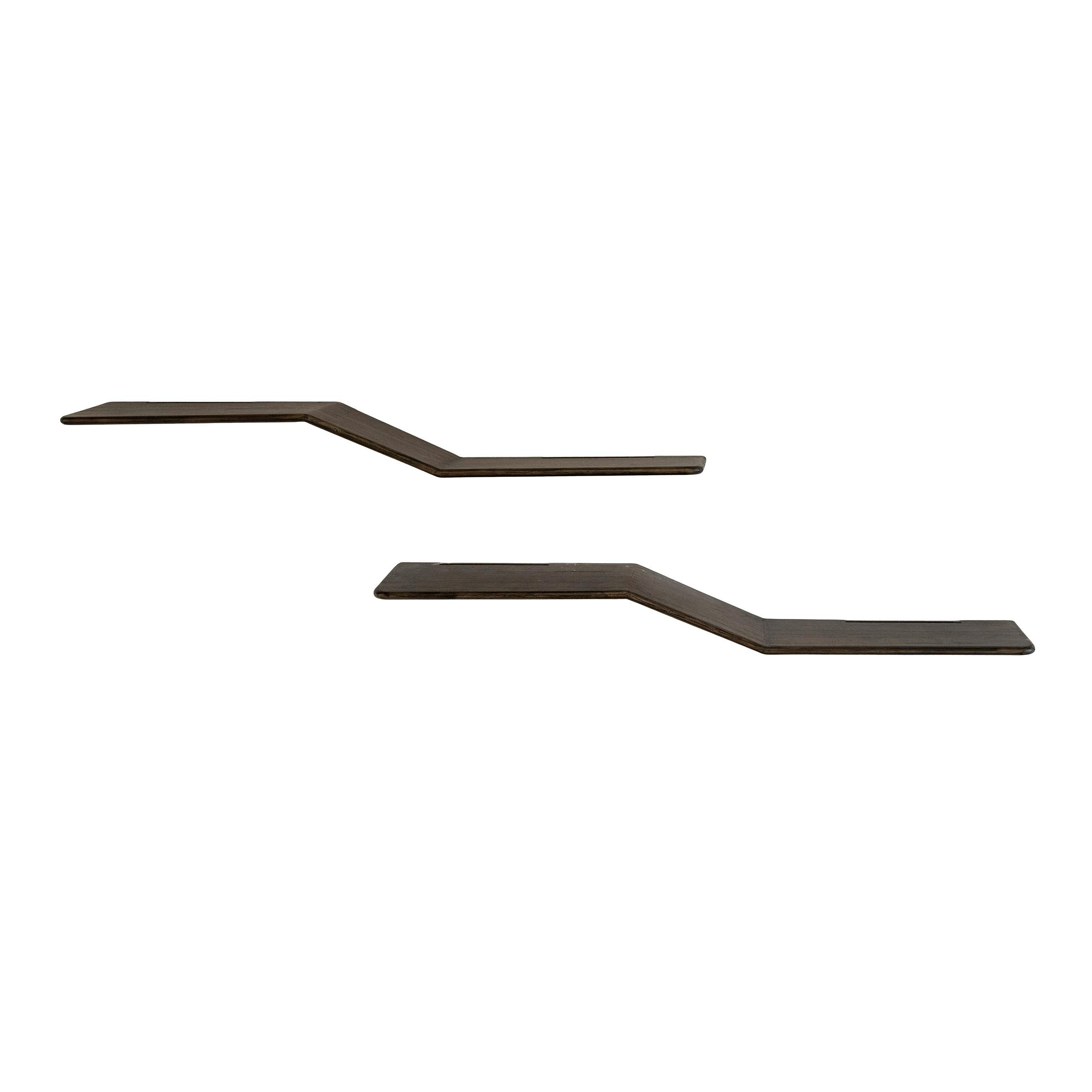 Étagère murale design en S teck recyclé foncé (lot de 2) YOGI