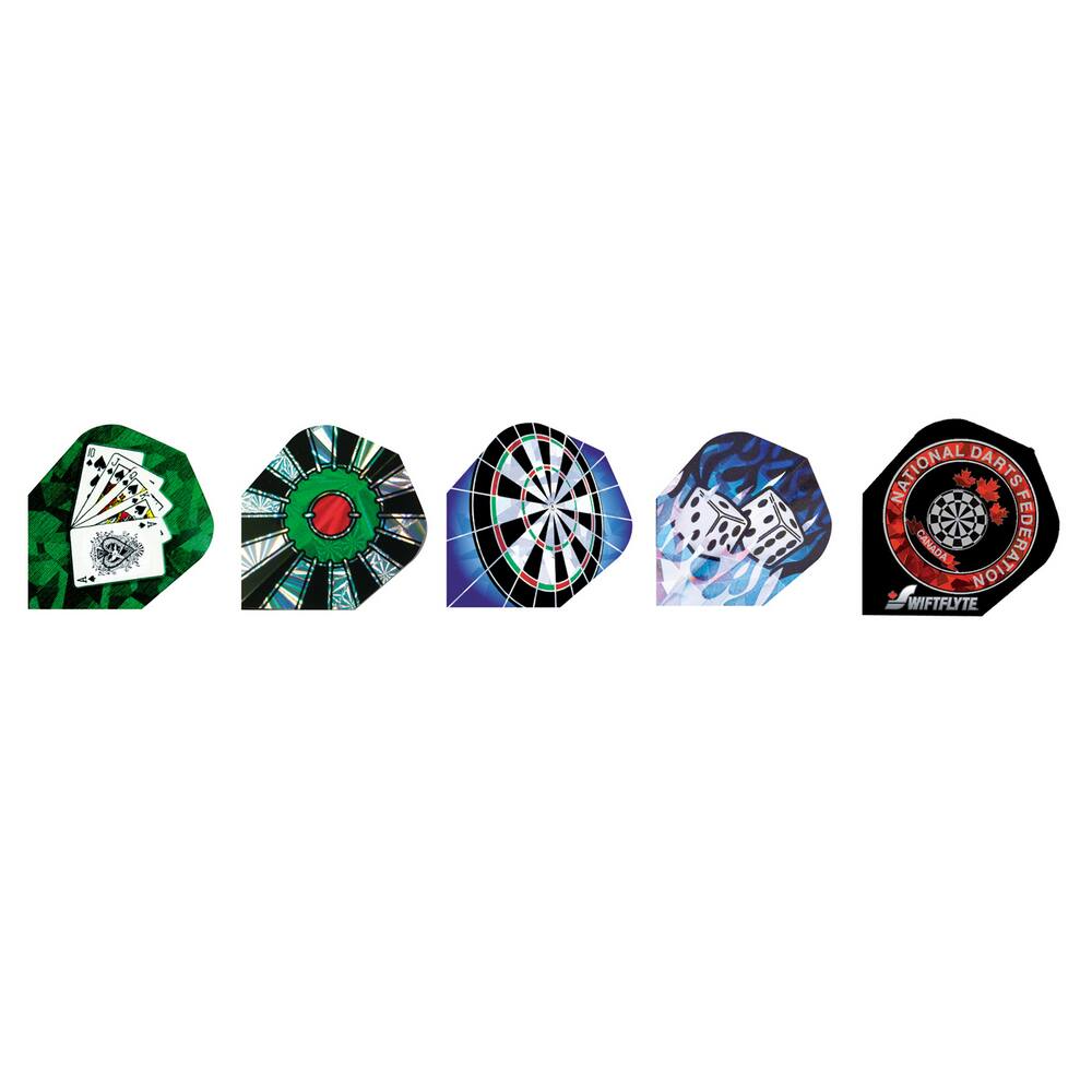 Swiftflyte™ Pentathlon Shimmer Series Standard Hologram Dart Flights, 100 Micron, Assorted, 3-pk