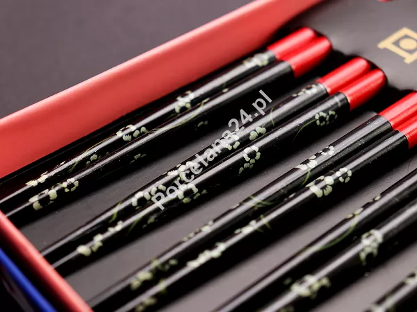 Zestaw pałeczek do sushi ( 5 el.) Tokyo Design Studio - Red Black Flower 18617