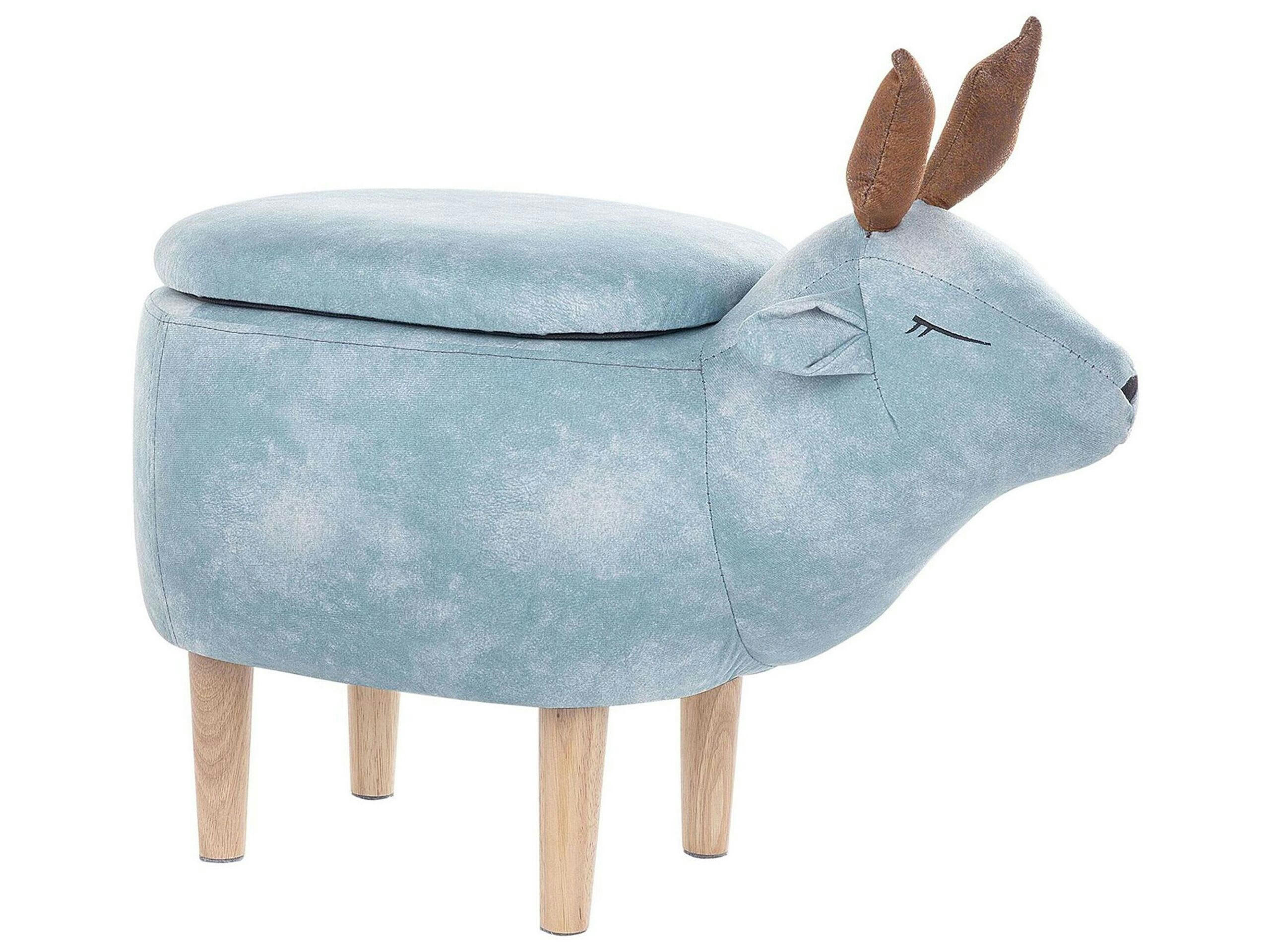 REINDEER - Tabouret enfant en tissu bleu clair