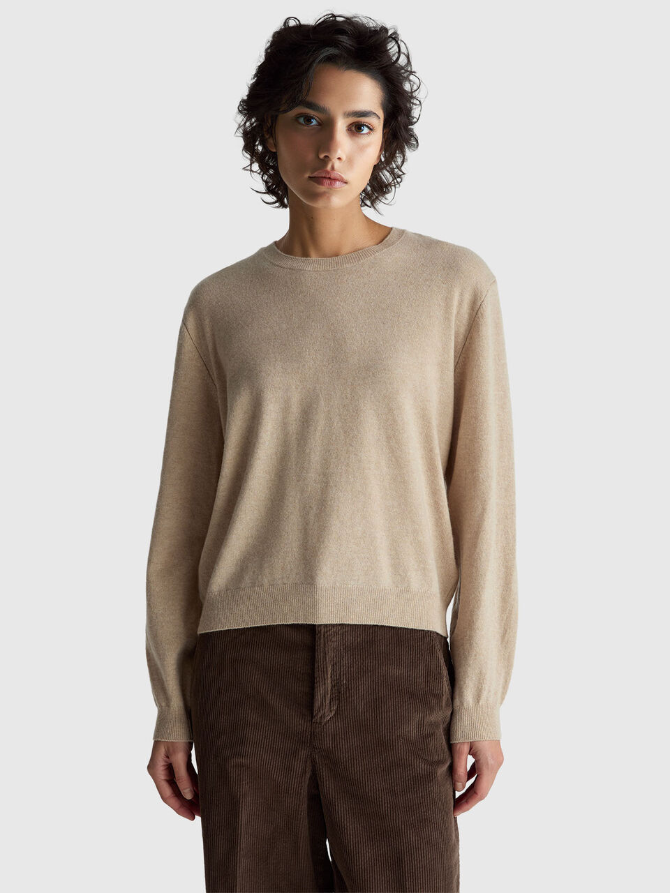 Relaxed fit pure Merino wool sweater