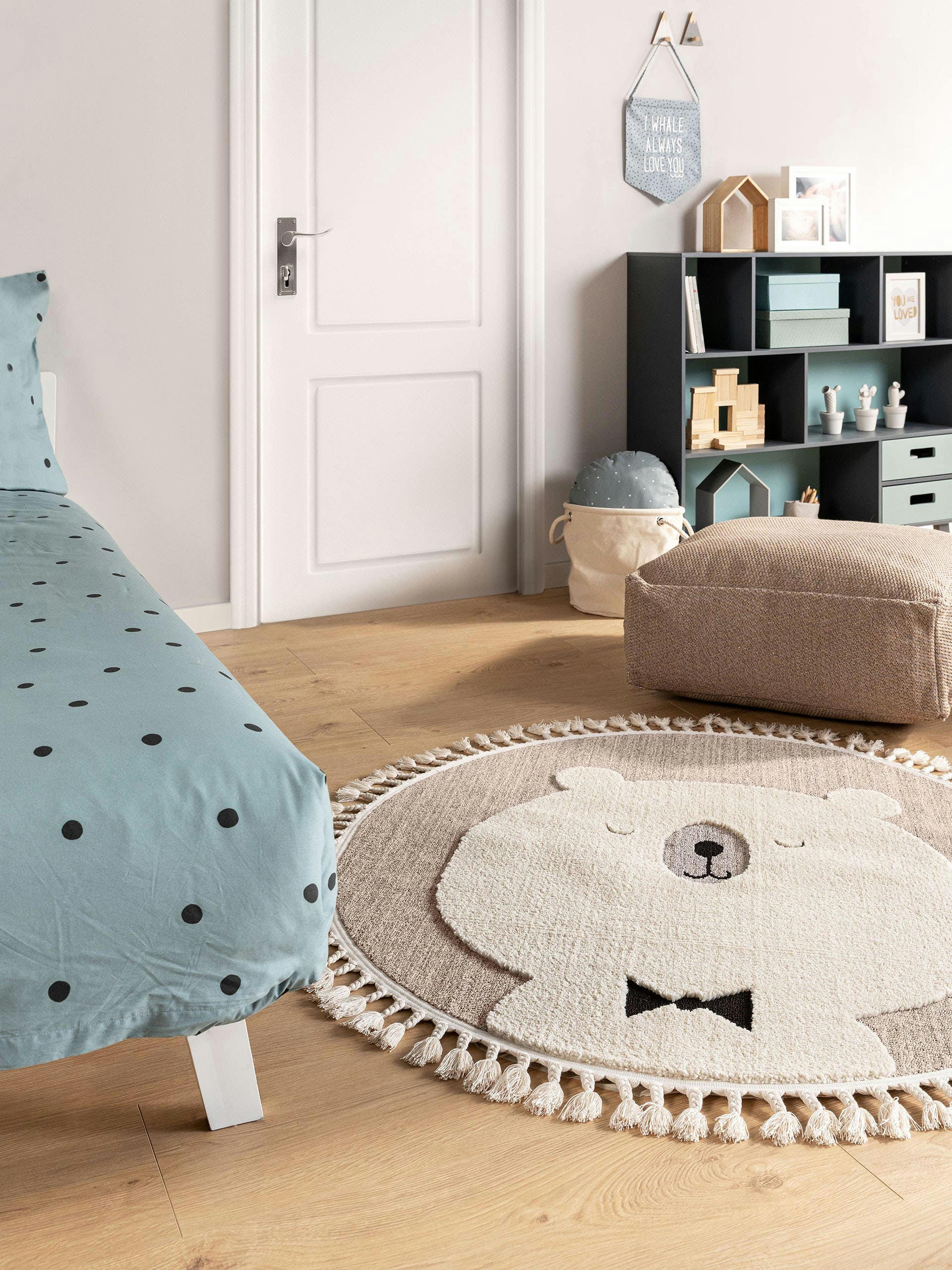 MOMO - Tapis enfant beige D 120 rond