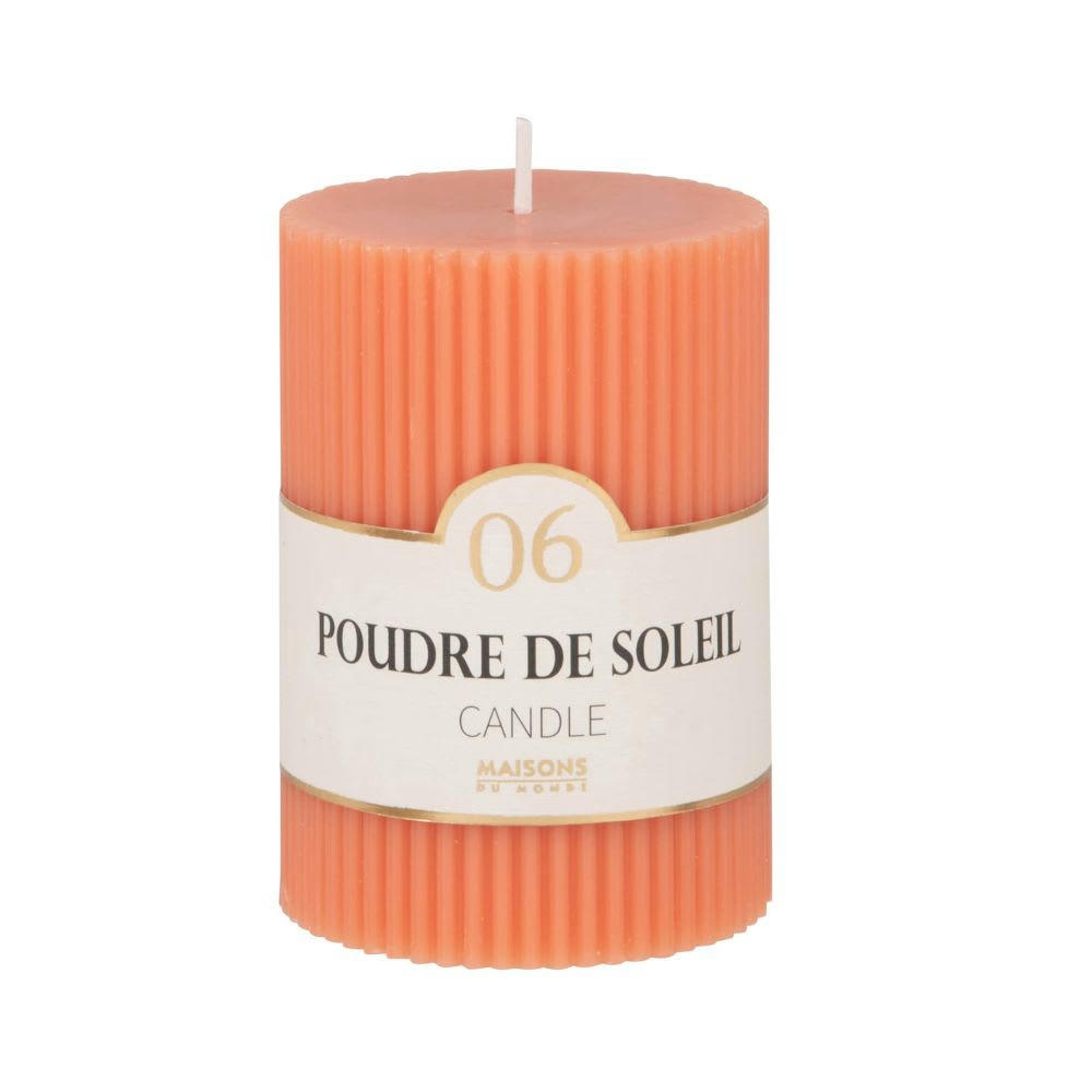 COLORAMA - Bougie striée parfumée terracotta H10, 340g
