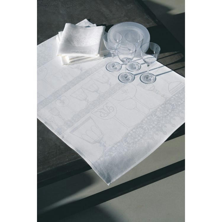 CRISTAL - Essuie-verres en lin blanc 60 x 80