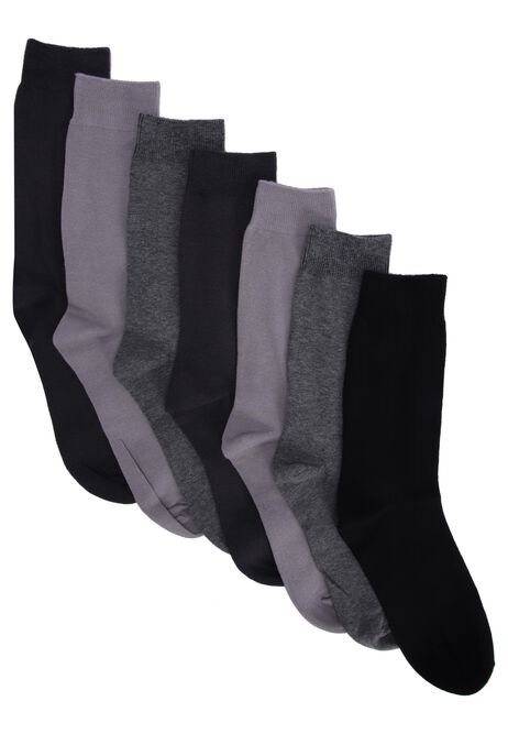 Mens 7pk Grey Cotton Rich Ankle Socks