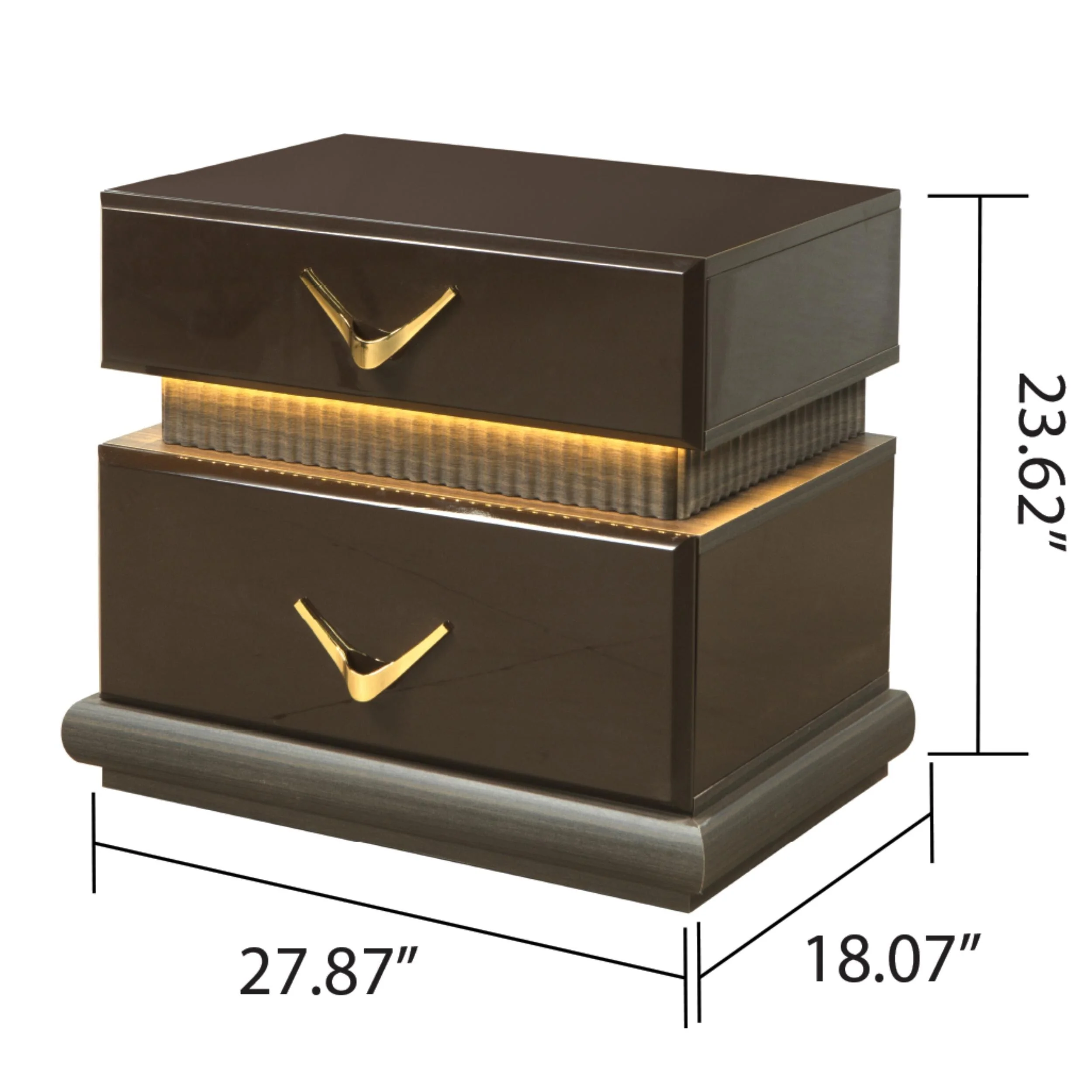 Modern Style 2-Drawer Night stand Made with Wood