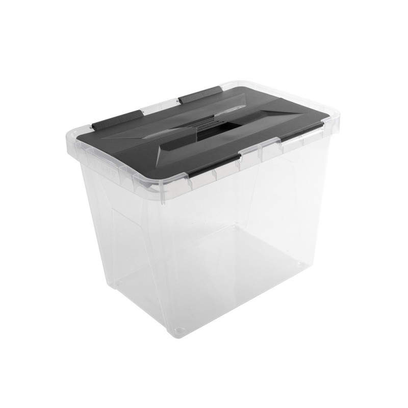 Box de rangement Onyx transparent et anthracite 15 L SUNWARE