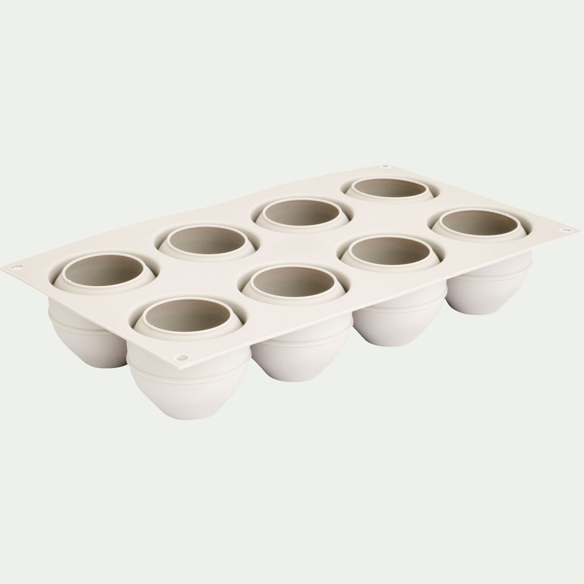 SILIKOMART - Lot de 8 moules à gâteau en silicone platinium D6,2cm - gris