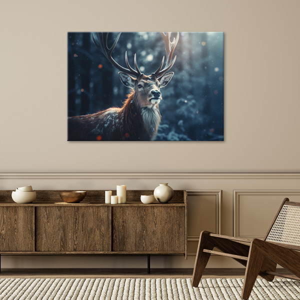 Feeby Obraz na płótnie, Zimowy jeleń 60x40
