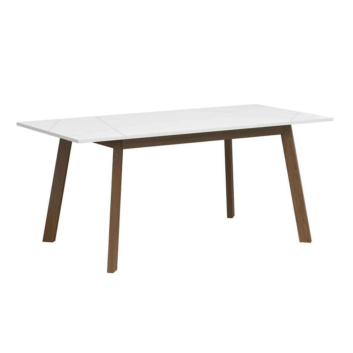 - Table à manger extensible 4 à 6 places stratifiés blanc et naturel