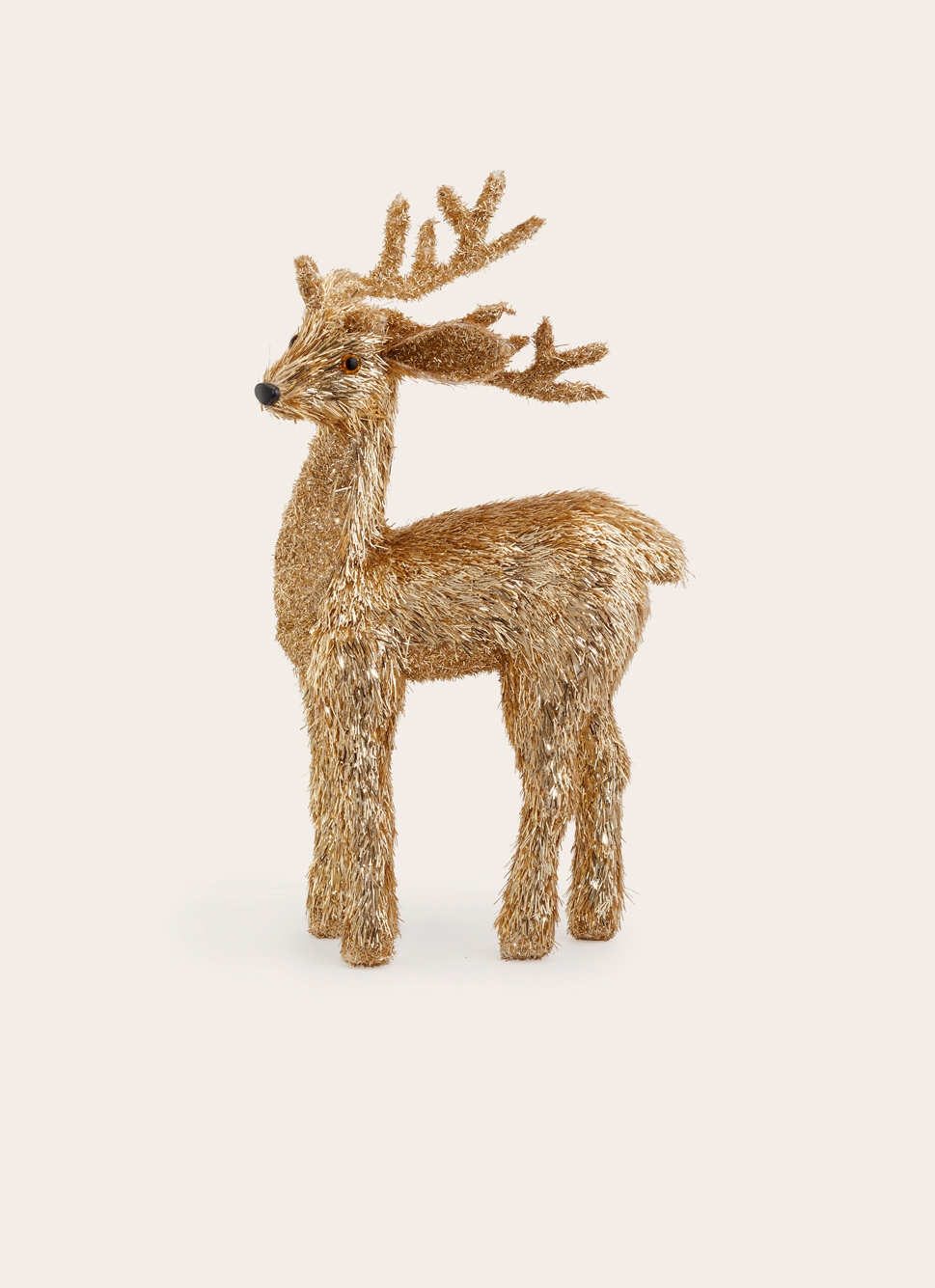 DÉCORATION CERF EN PAILLE DORÉ