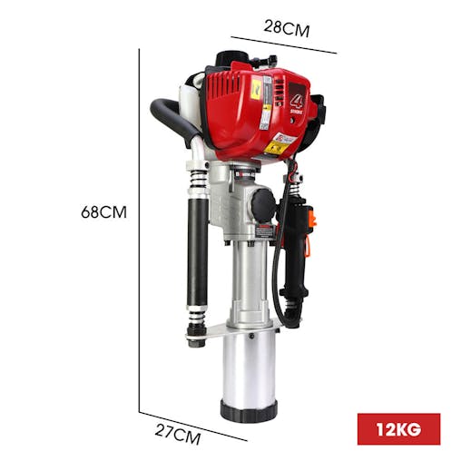 NNEMB 38cc 4-Stroke 40cc Petrol Post Driver-with Carry Case & 3 Piling Sleeves