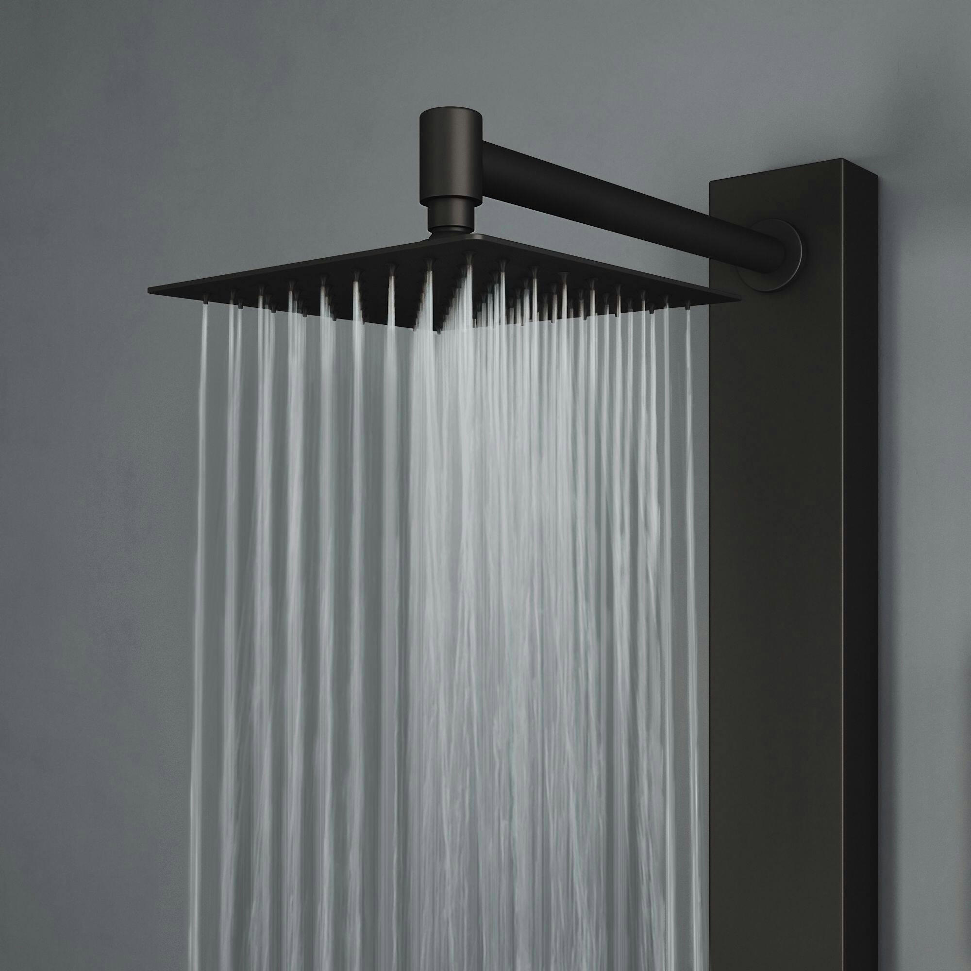 VIGO Orchid 3-Spray Jet  High Pressure Massage Shower Column with Fixed Rain & Handheld Shower Head, Matte Black