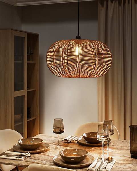 Lampe suspension KIBI Rotin Naturel