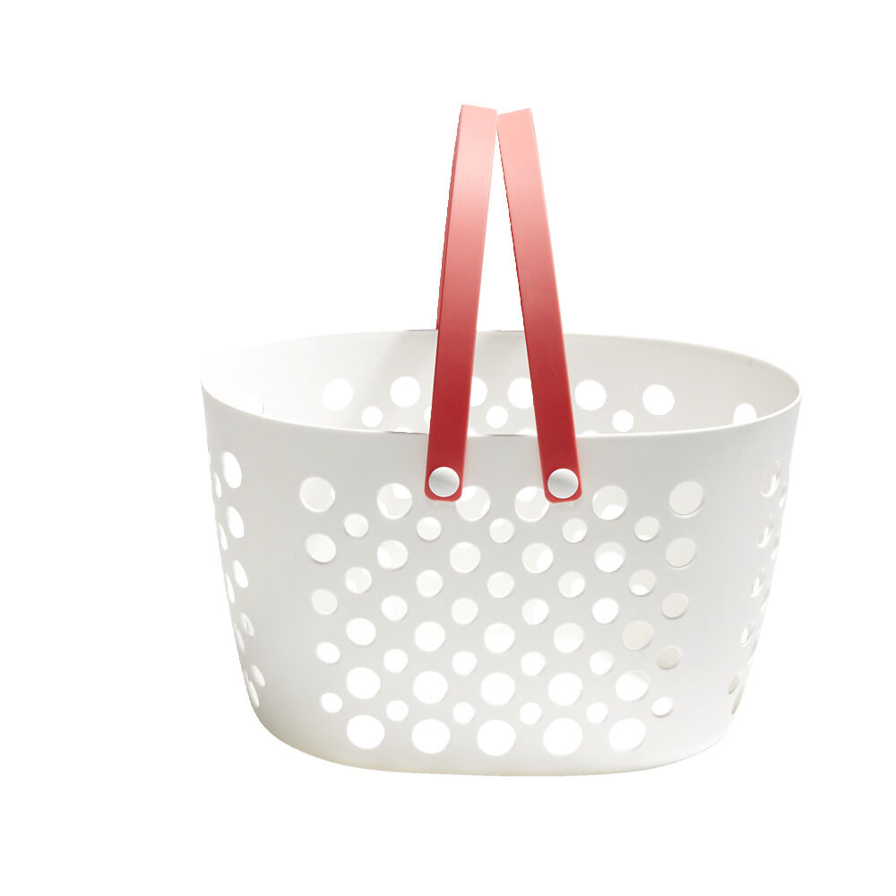 Panier de rangement plastique blanc ajouré 31x21xH19cm - 3 modèles