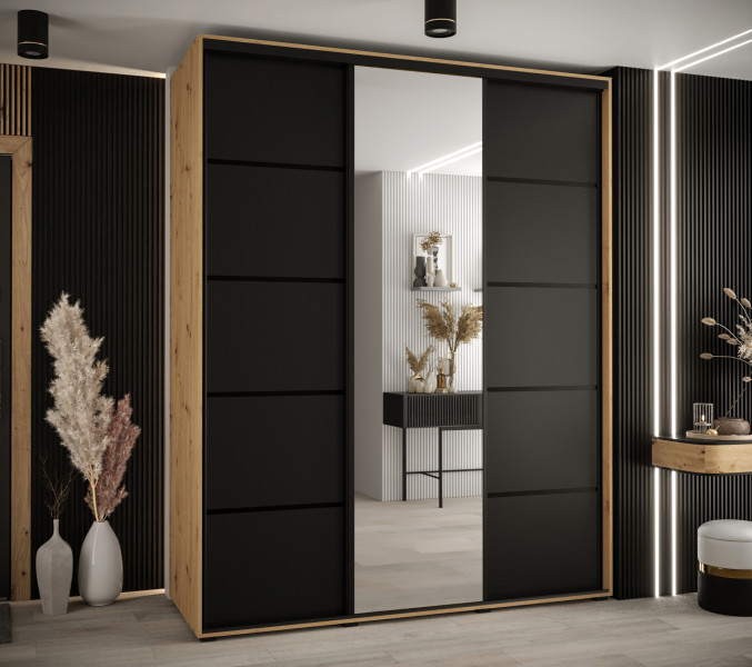 Szafa przesuwna 60 wysoka Davos 5 200 artisan czarny czarny