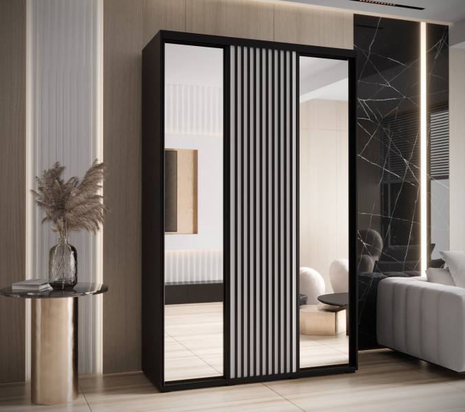 Szafa przesuwna SAPPORO 2 160 gł. 60 czarny/biały