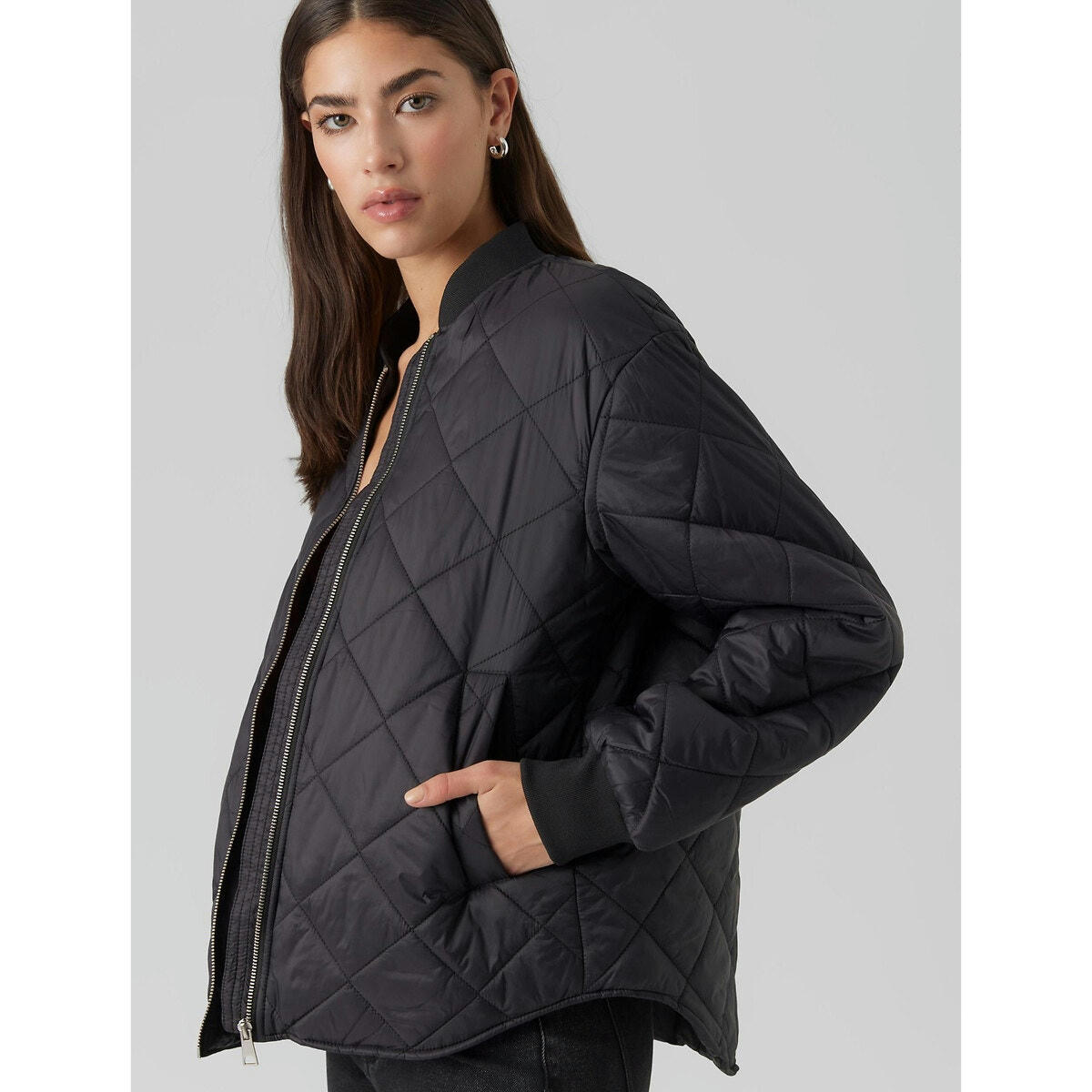 Blouson court matelassé, zippé