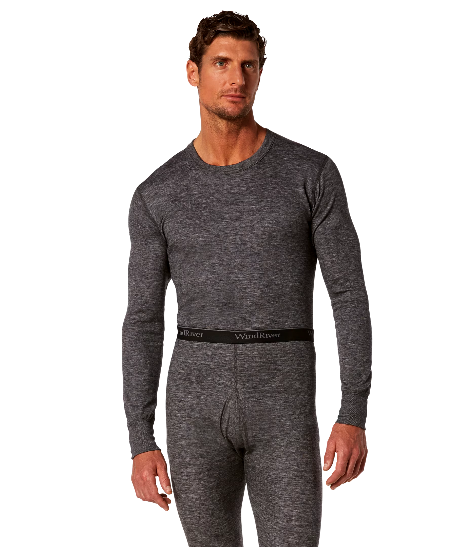 WindRiver Men's 2 Layer Long Sleeve Thermal Shirt With Merino Wool