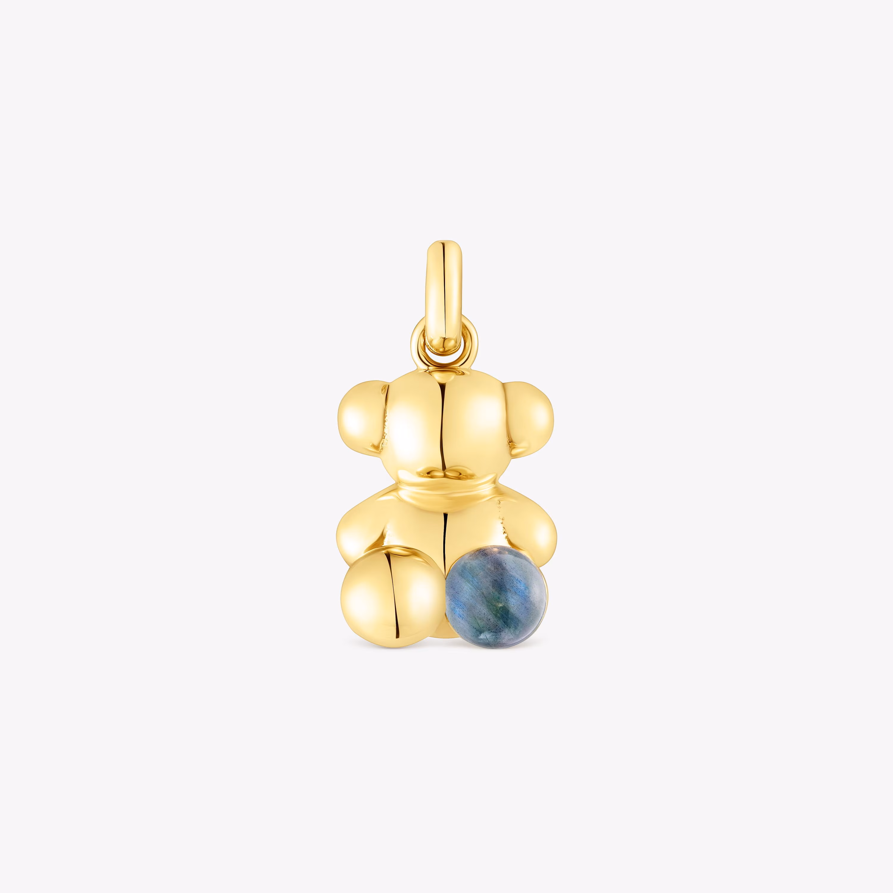 Colgante oso con baño de oro 18 kt sobre plata y labradorita Bold Bear