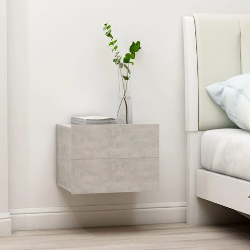NNEVL Bedside Cabinet Concrete Grey 40x30x30 cm Chipboard