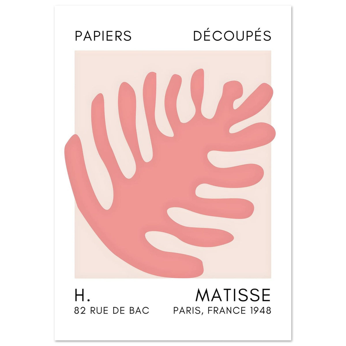 Artfulprints Poster Matisse – Coral bloom taupe  - A4 21x29.7 cm - Taupe