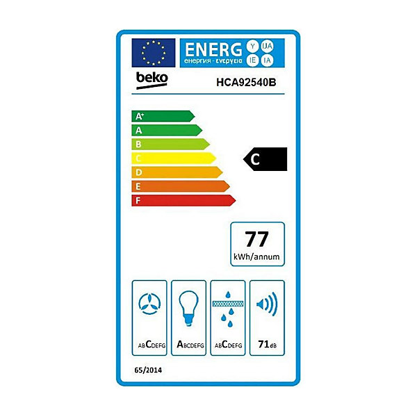 BEKO Hotte décorative 90 cm 577 m3 - HCA92540B