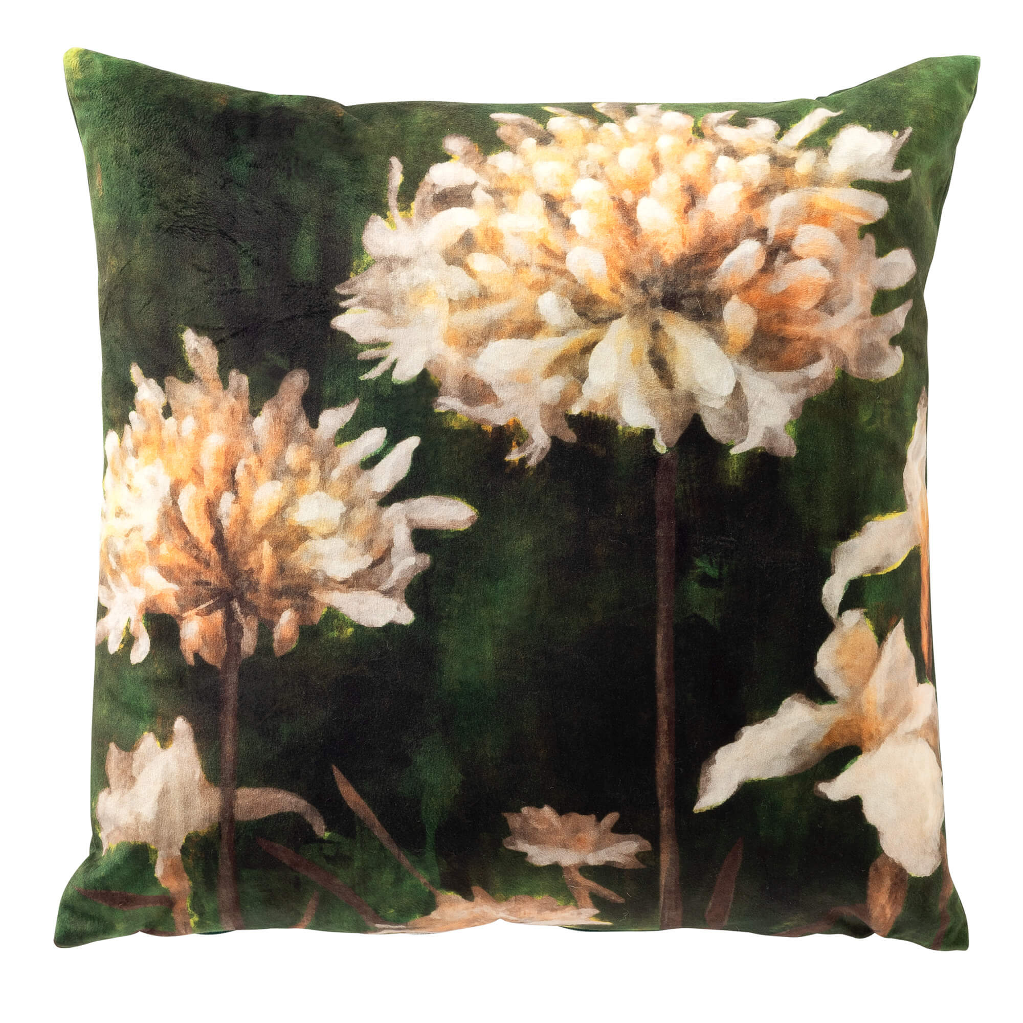 ALYSSA - sierkussen 45x45 cm - bloemenpatroon - Mayfly - groen