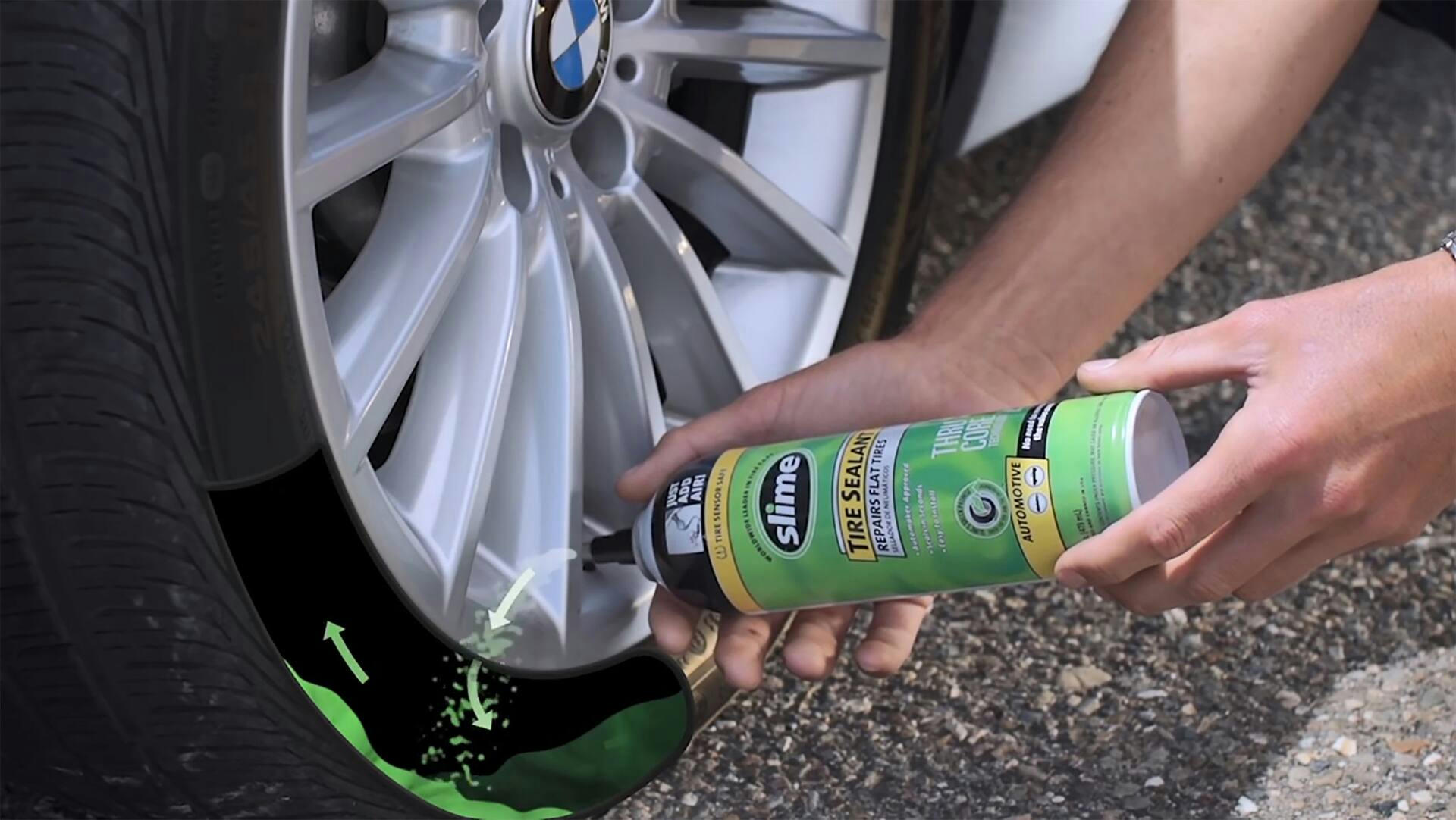 Slime® Emergency Tire Repair Tire Sealant w/ Thru-Core Technology, 454-g