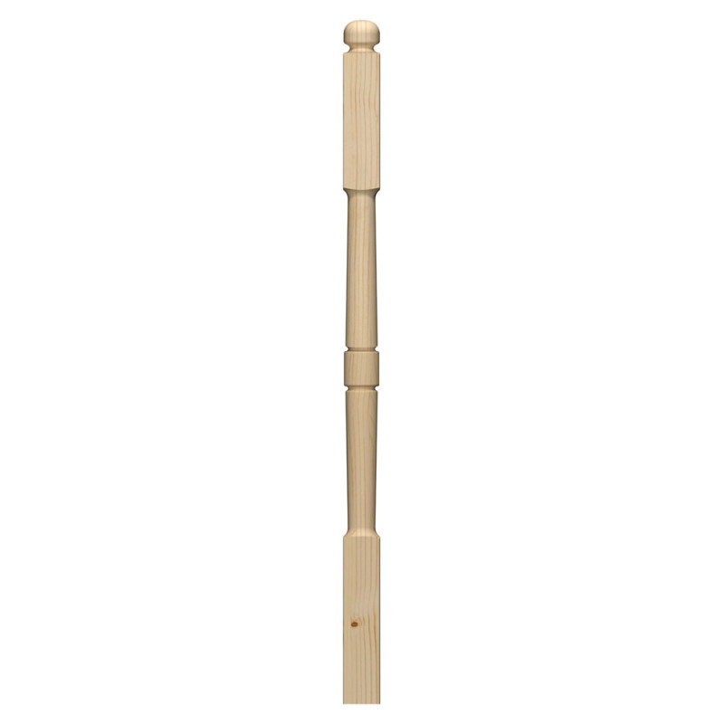 Poteau tourné en bois de sapin 7 x 7 x 133 cm SOGEM