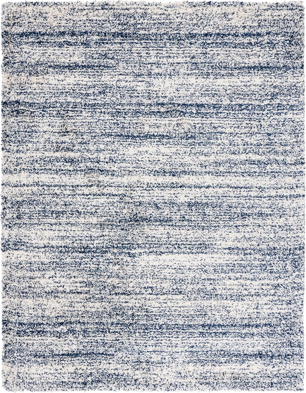 SAFAVIEH Hudson Shag Collection Area Rug - 9' x 12', Ivory & Navy, Modern Abstract Design, Non-Shedding & Easy Care, 2-inch Thick Ideal for High Traffic Areas in Living Room, Bedroom (SGH295A)