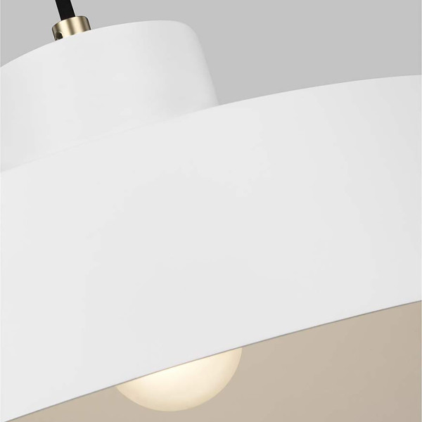 Lampa wisząca matowa biel-mosiądz Candor 1xE27x60W Feiss