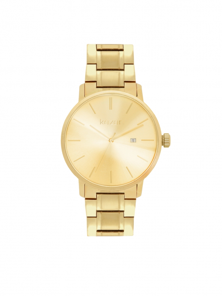 Gold-colored bracelet watch