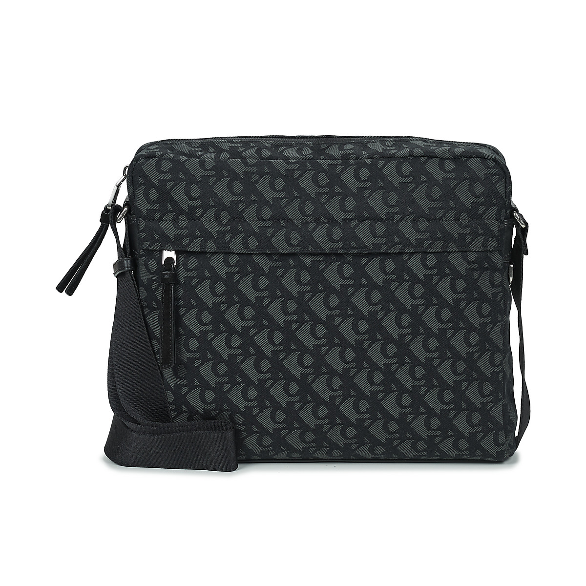 Calvin Klein Jeans - SLOUCHED MONOGRAM ZIP FLIGHT BAG - Black