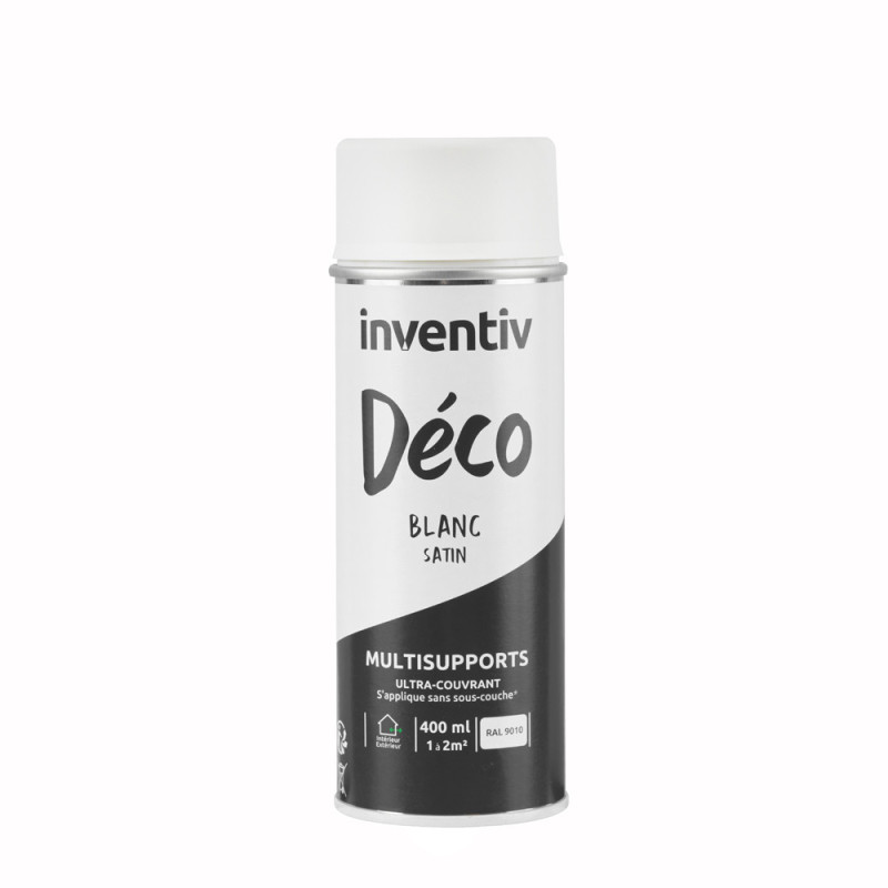 Peinture multisupports Déco blanc satin 0,4 L INVENTIV
