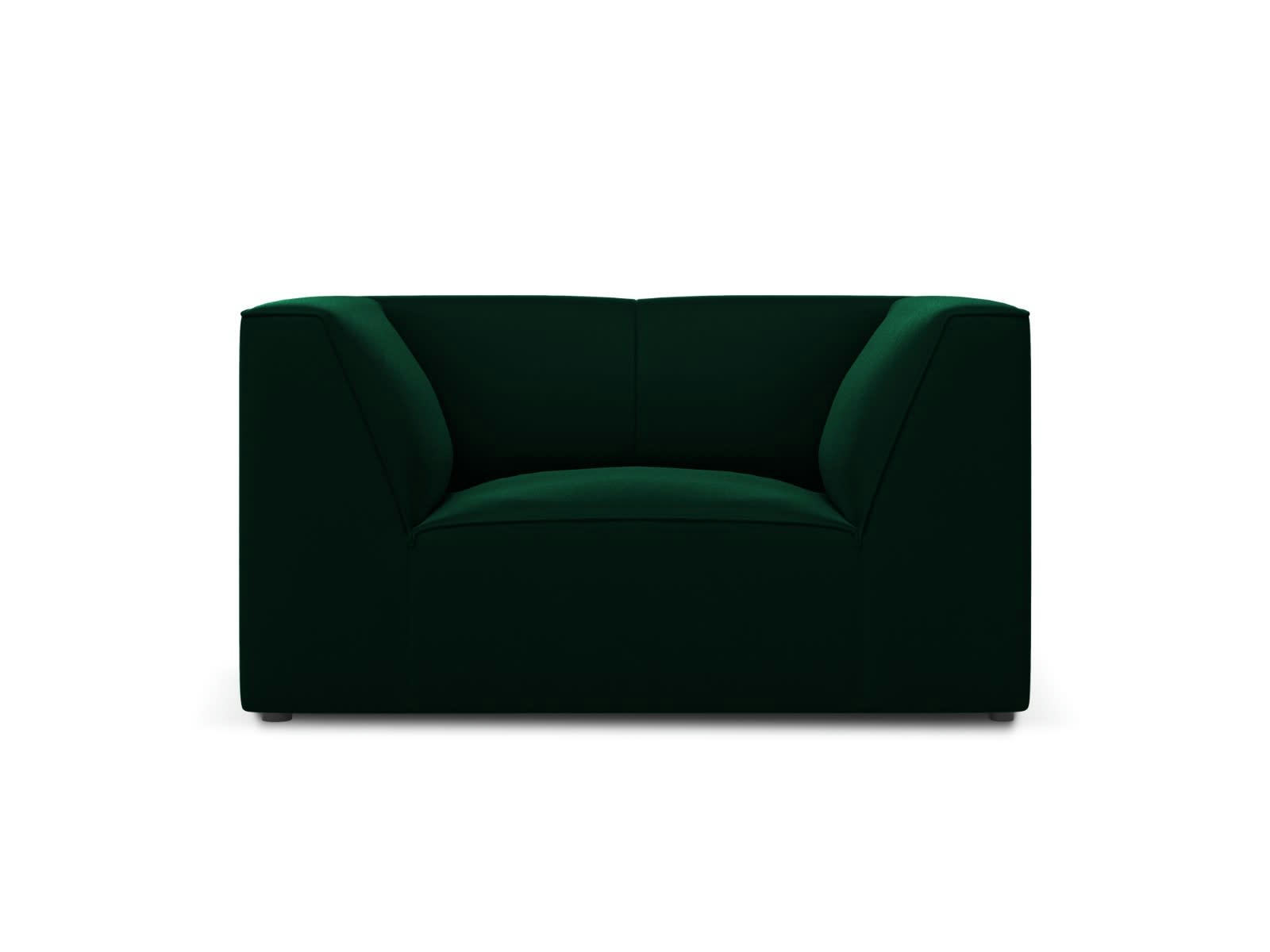 RUBY - Fauteuil en tissu velours vert bouteille
