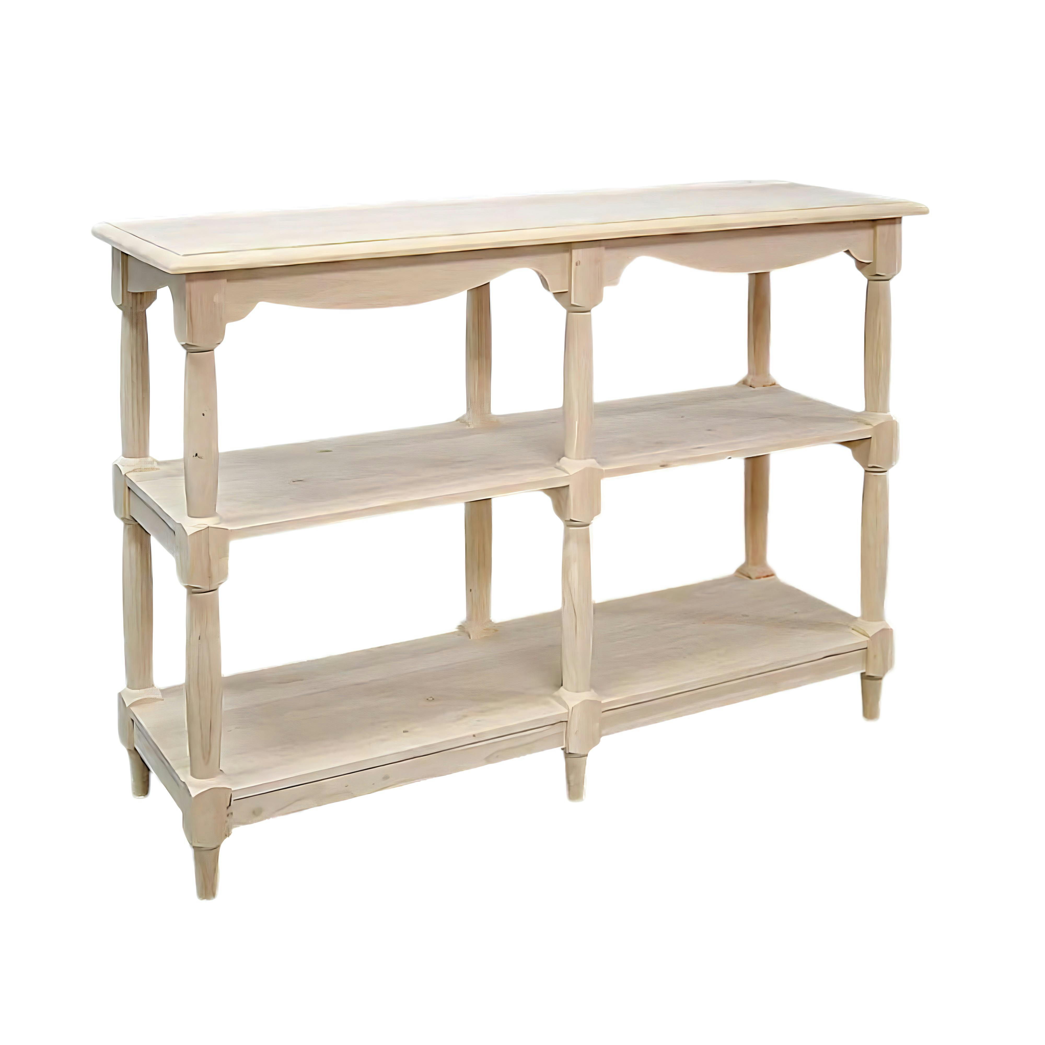 Console Drapier Hévéa 3 plateaux 125x40x90cm TRADITION