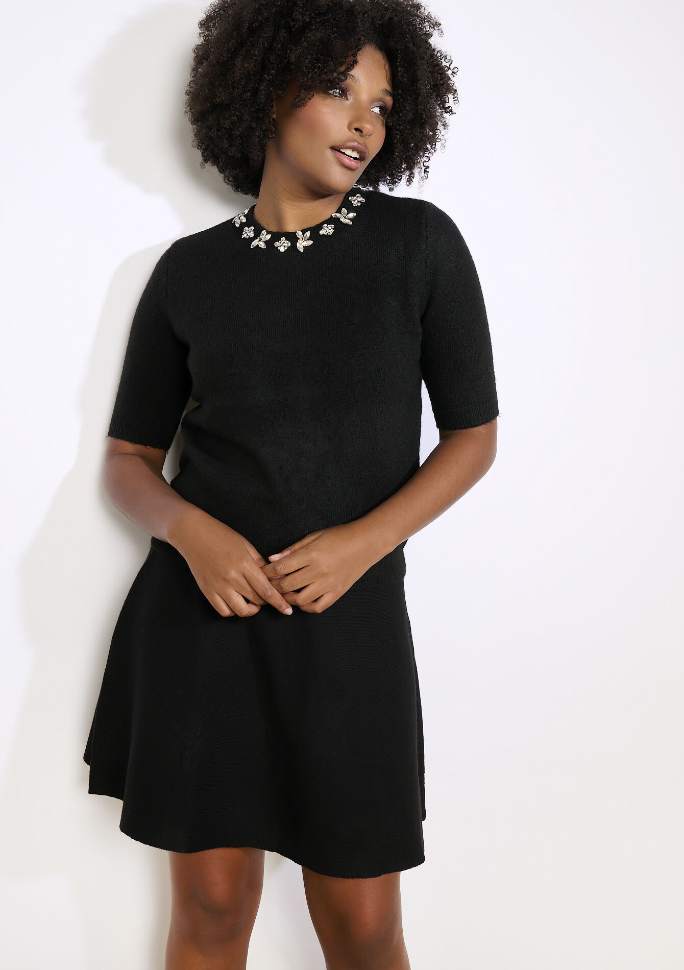 Zachte trui met sierdetail