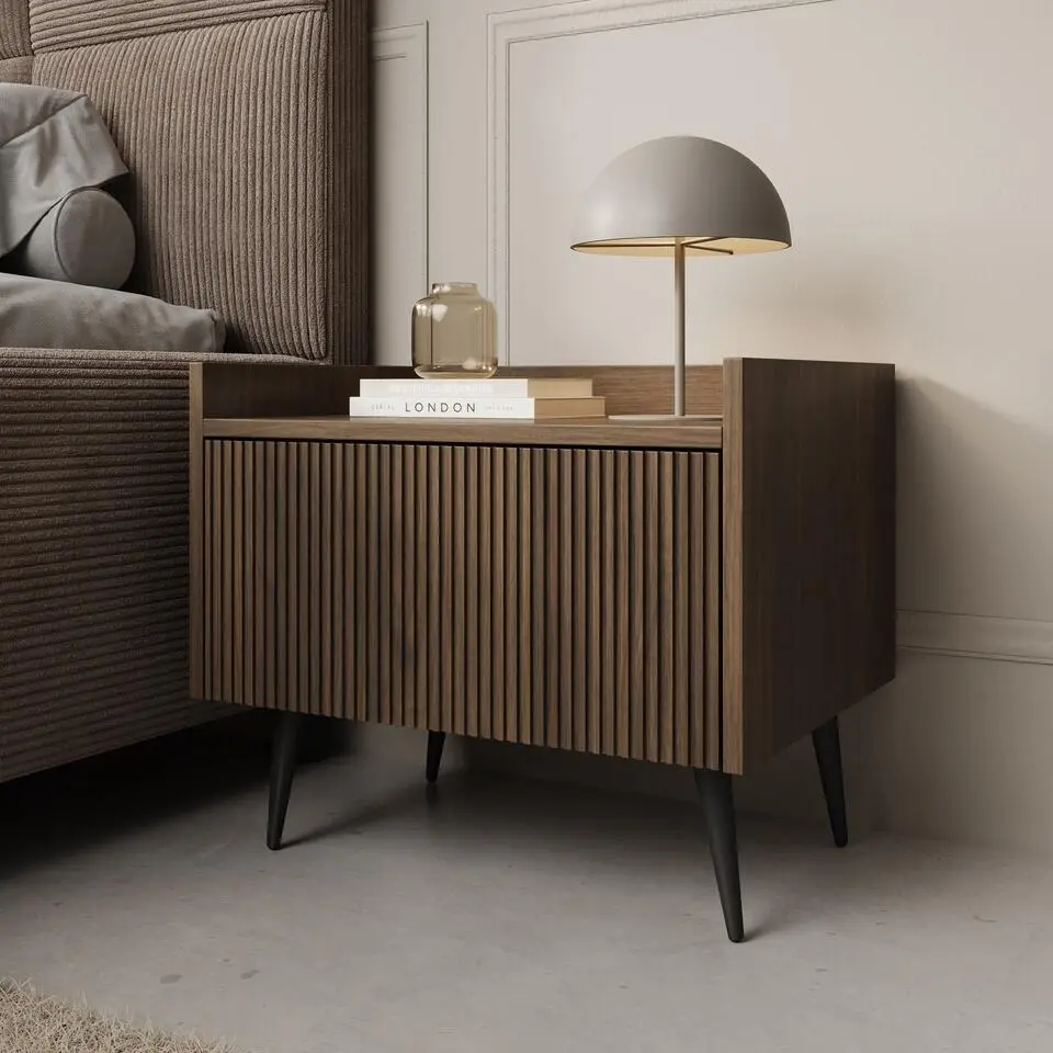 Meubella - Asty - Nachtkastje - Donker eiken