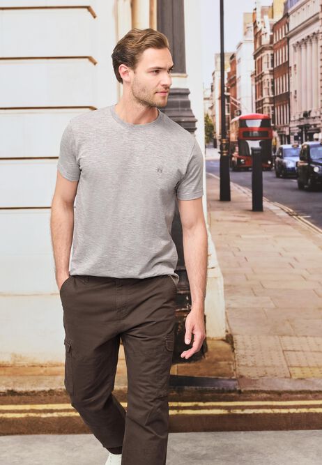 Mens Grey Cotton Rich T-Shirt