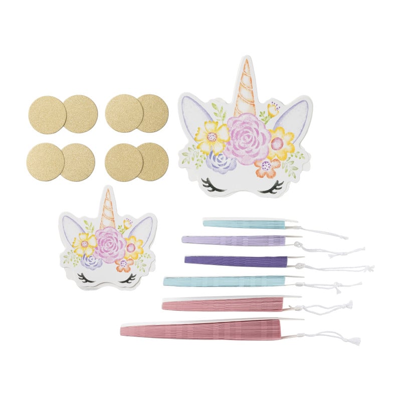 Unicorn waaiers- multikleur - set van 6