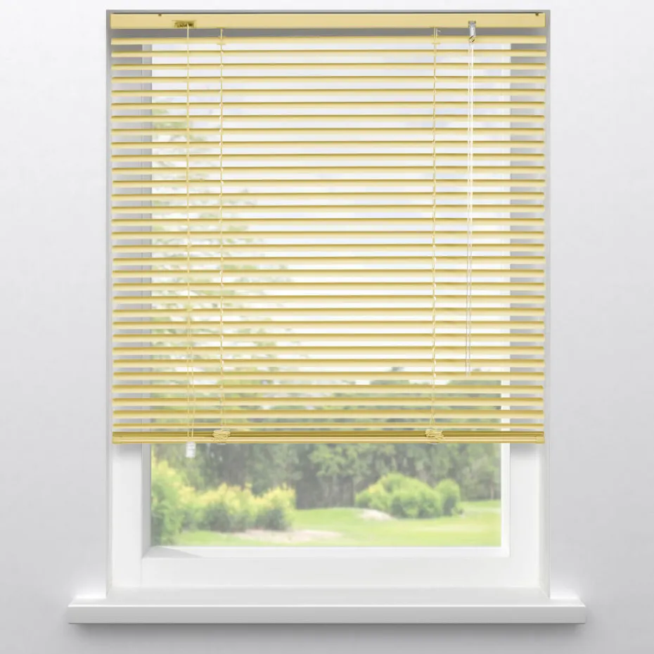 Kwantum Aluminium Jaloezieën | Houten Jaloezieën | Aluminium Jaloezie Belle  25mm Geel