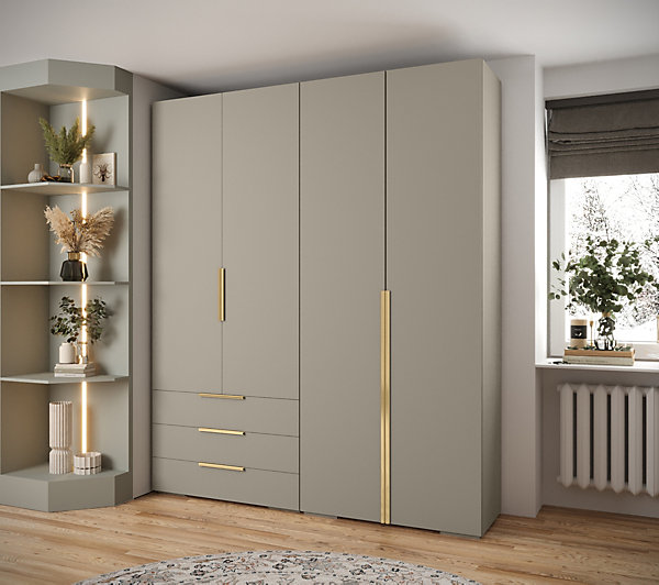 Garde-robe Inova 1 porte battante 236,7/200/47 4 Portes (gris)