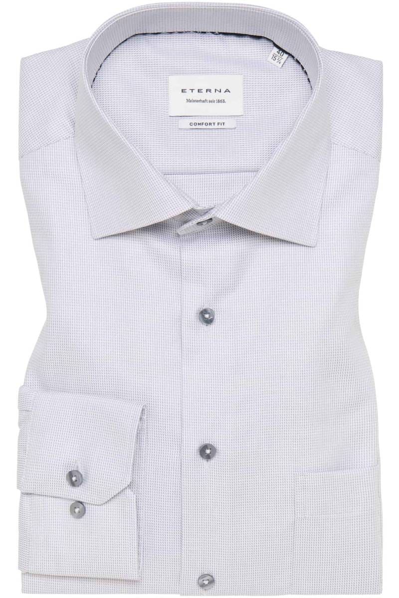 ETERNA Comfort Fit Hemd grau, Strukturiert